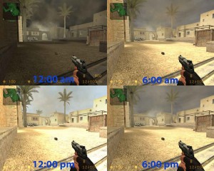 HighNoon at different times of the day cycle