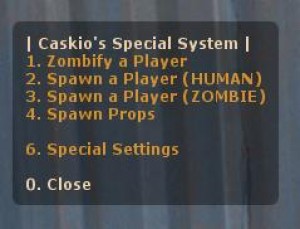 Caskio's Zombify Players Menu ScreenShot