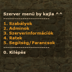 Szerver menü v2 Magyar változata Screenshot
