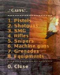 Guns Menu Screenshot